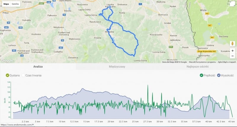 Mapa 46 km trasy