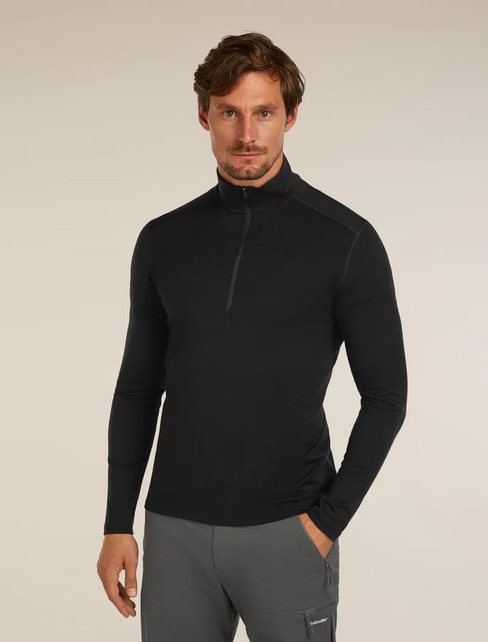 ICEBREAKER Koszulka męska 200 Oasis LS Half Zip Black