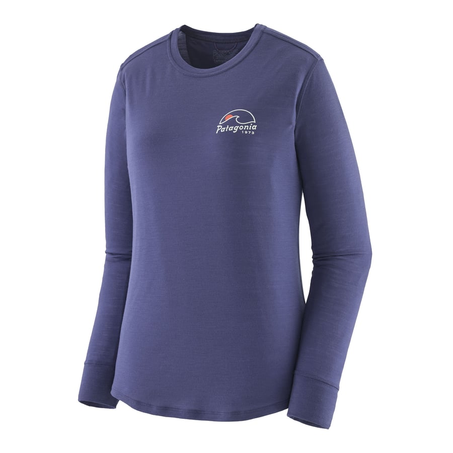 PATAGONIA Koszulka damska W's L/S Cap Cool Merino Blend Graphic Shirt imagine moon: solstice purple-S
